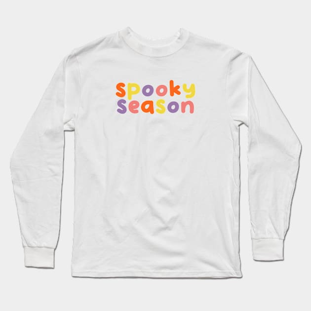 Spooky season cute type design Long Sleeve T-Shirt by taylor-lang